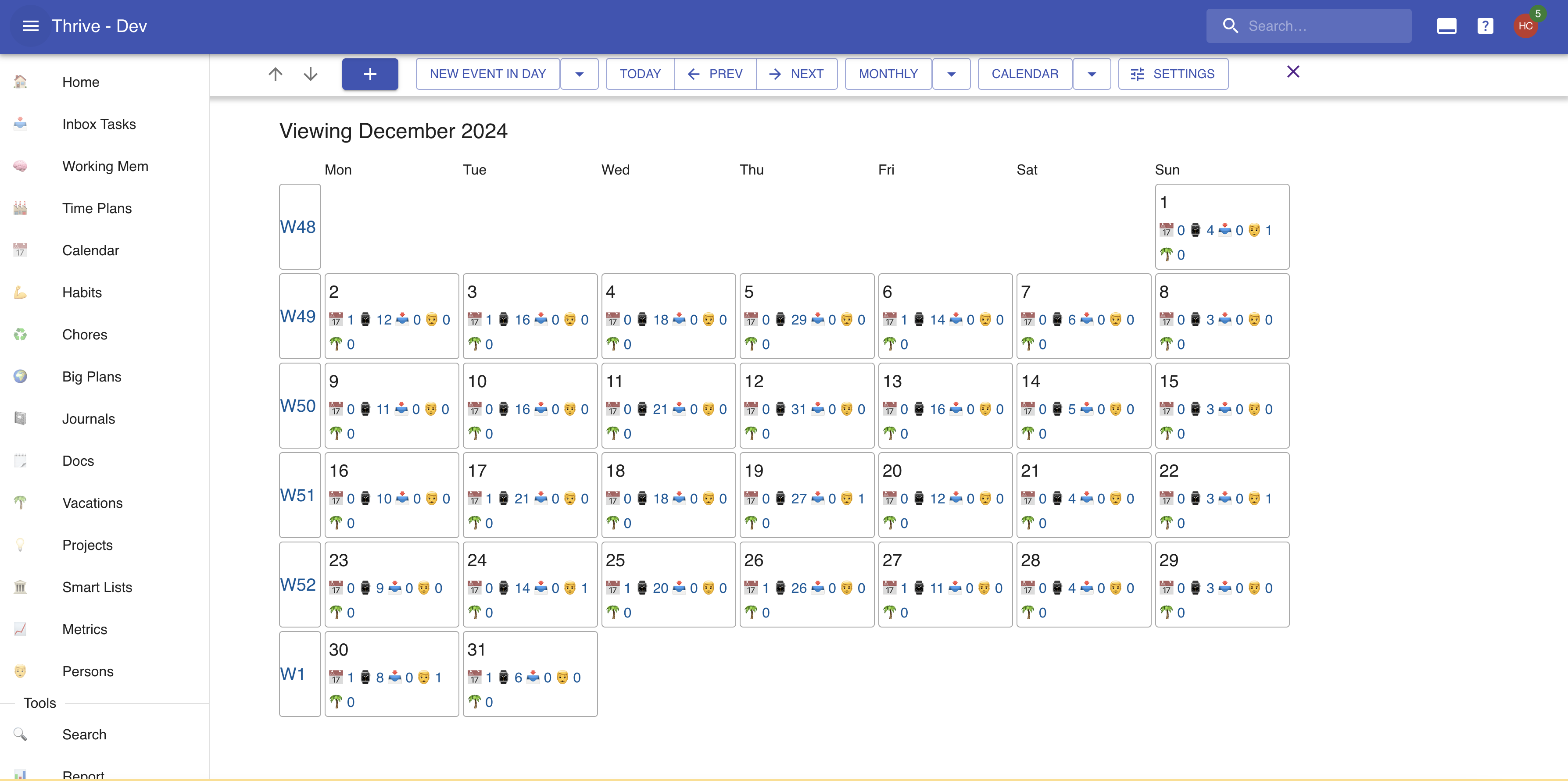 Monthly Calendar